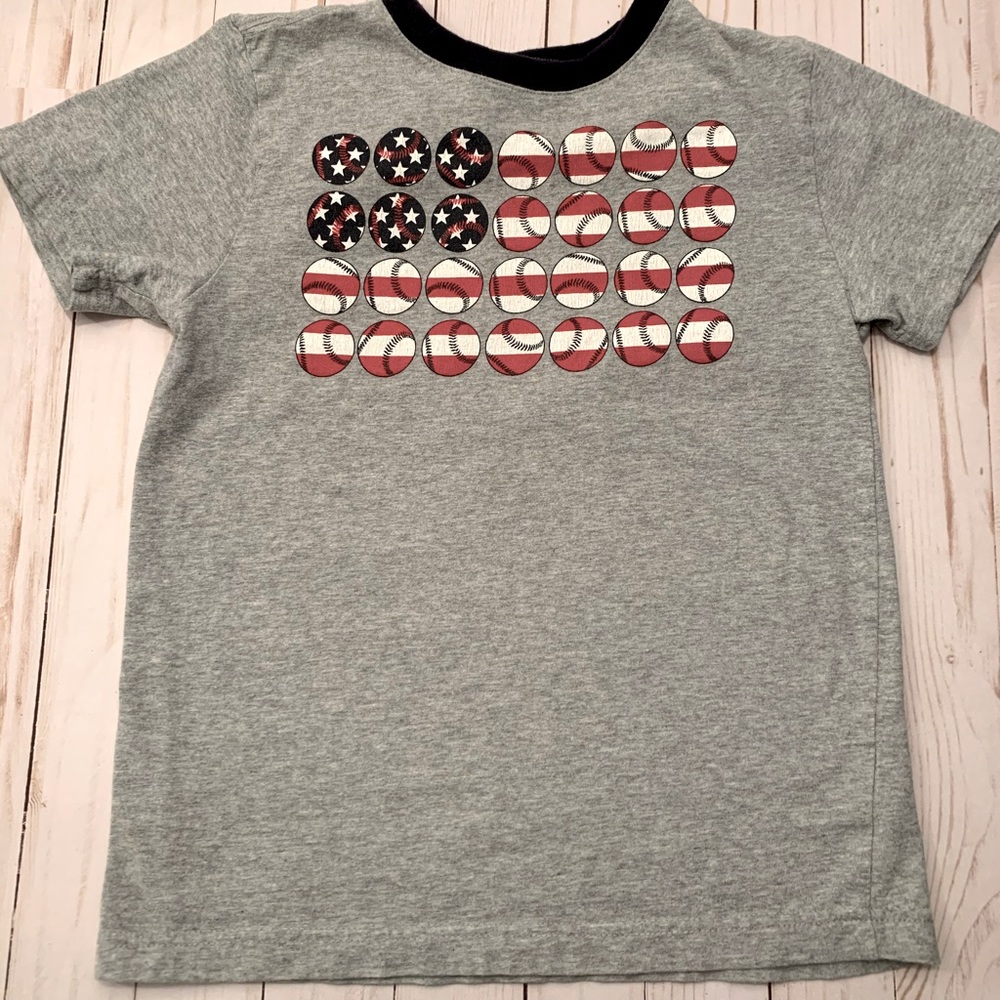 EUC Gymboree Logo American Baseball Graphic Graphic Tee